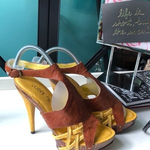 Tony “K” LA Custom Wooden Leather platform Heels 8